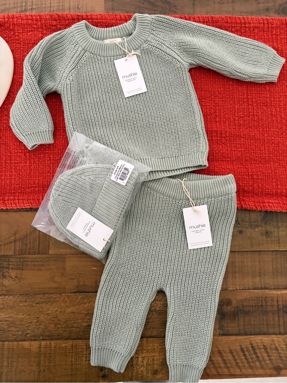 Mushie Sage Knit Baby Hat — Soft Ribbed Beanie for Kids